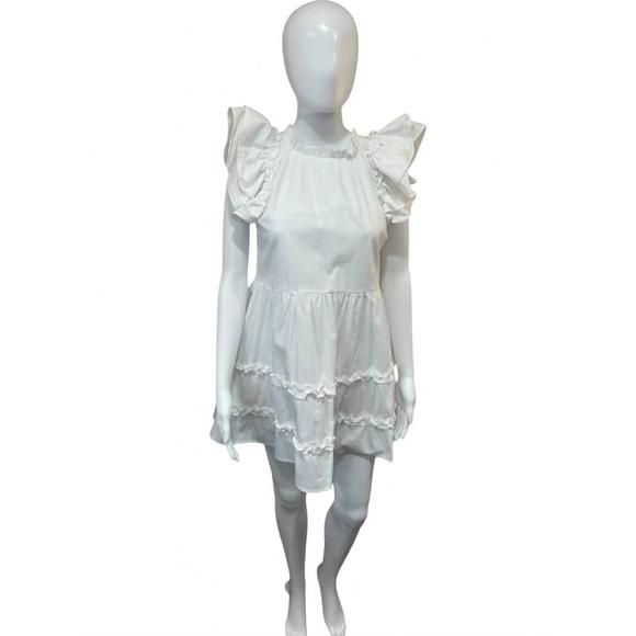 NEW SINCERELY OURS women's ruffled dress in white - Picture 1 of 1